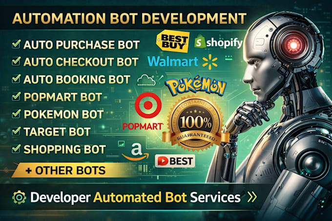 do auto purchase bot, checkout bot, lazada bot, auto buying bot, pokemon bot