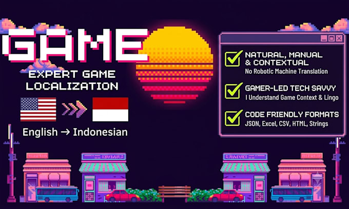 do english to indonesian game localization and translation