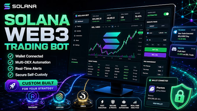 build a solana web3 trading automation tool with wallet integration