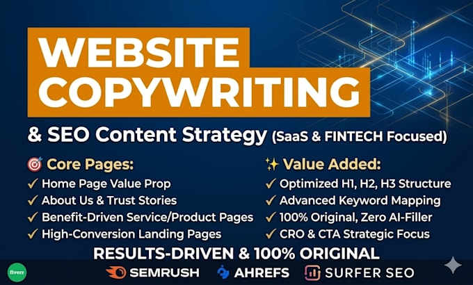 write SEO website content for saas, fintech, or ecommerce
