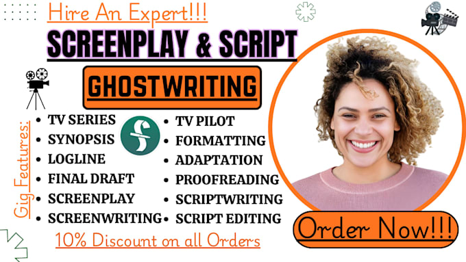 write movie script, screenplay, feature film script, tv series, script writing