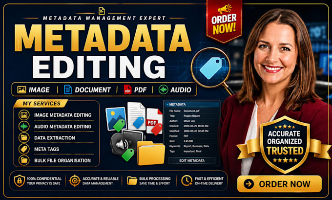do metadata editing, data extraction for document, video,image and audio file