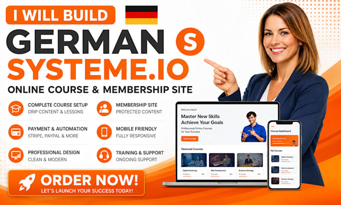 german systeme io online course learnworlds elearning  website membership site