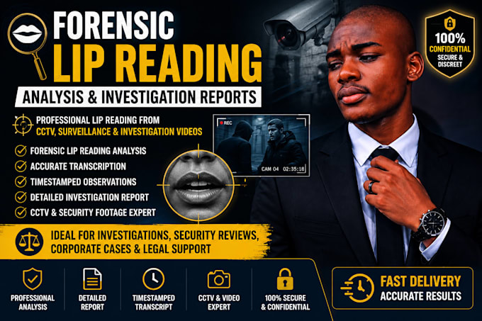 perform forensic lip reading analysis and detailed investigation reports