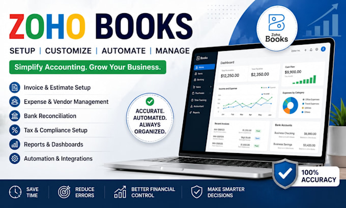 do zoho books setup bookkeeping invoicing and automation