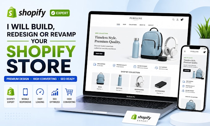 build redesign or revamp your shopify store and ecommerce website