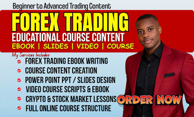 create forex trading educational content ebook course slides video online course