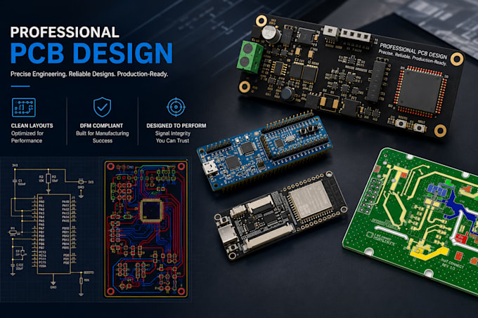 design custom pcb layout and circuit schematic with gerber and bom files