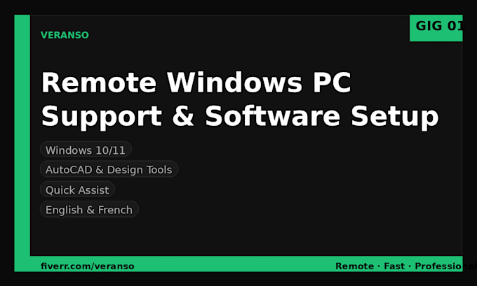 remotely install, configure, and troubleshoot windows software for your PC