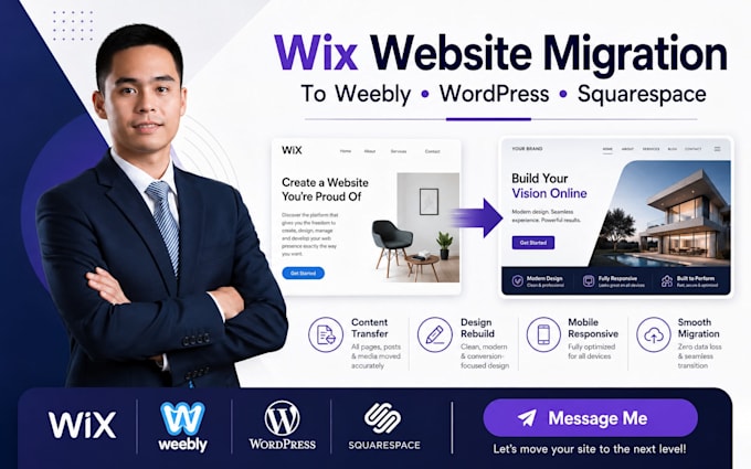 migrate wix website to weebly wordpress squarespace website