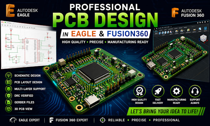 do pcb boards design in eagle and fusion360 for high performance electro