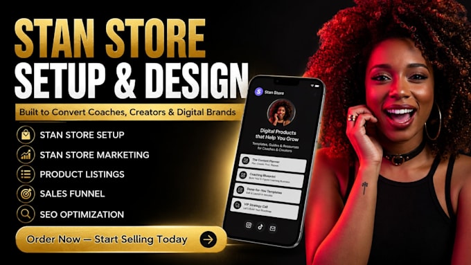stan store website setup design for coaches creators digital brands