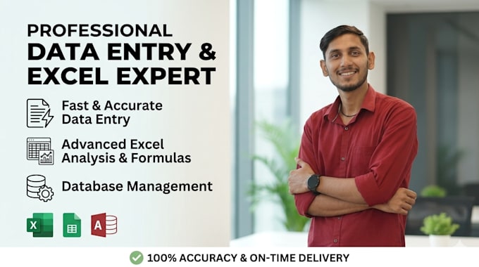 be your expert excel specialist for data entry and analysis