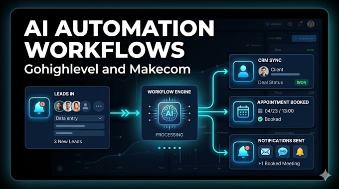 build ai automation workflows for gohighlevel and makecom