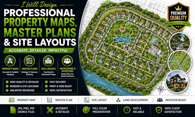 design professional property maps, master plans and site layouts