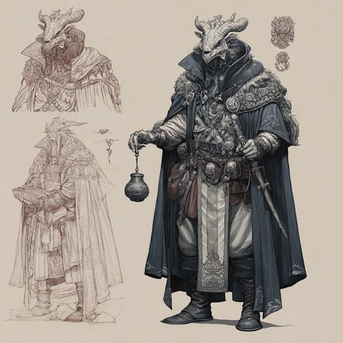 illustrate professional fantasy character artwork