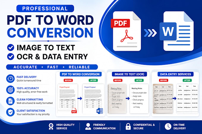 convert PDF to word, image to text, and ocr documents