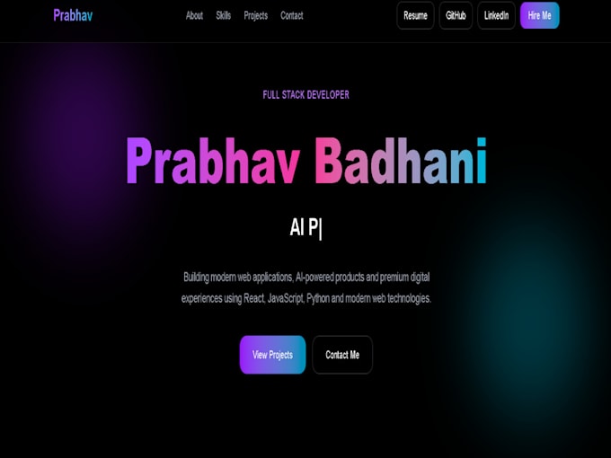 build a professional portfolio website for developers and students