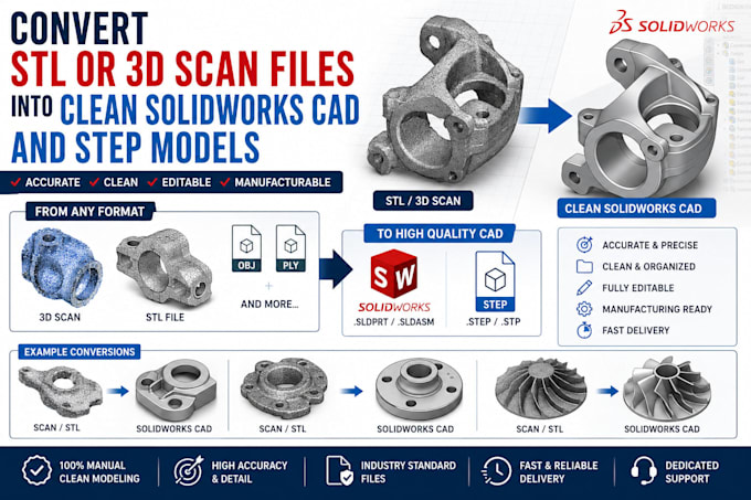 Convert stl or 3d scan files into clean solidworks cad and step models ...