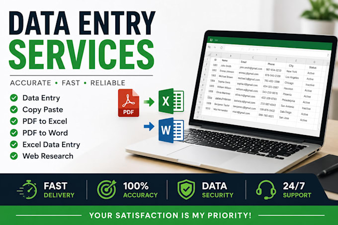 do data entry, copy past and PDF conversion