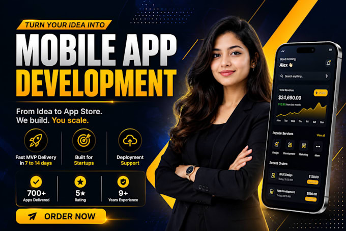build android ios mobile app using flutter react native and ai app development