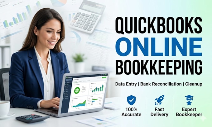 quickbooks online data entry, bookkeeping and bank reconciliation