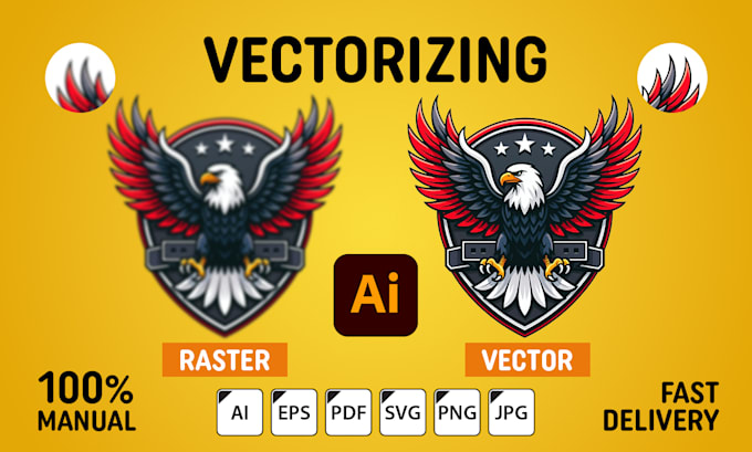 do vectorize image, redraw or recreate logo in vector, vector tracing,