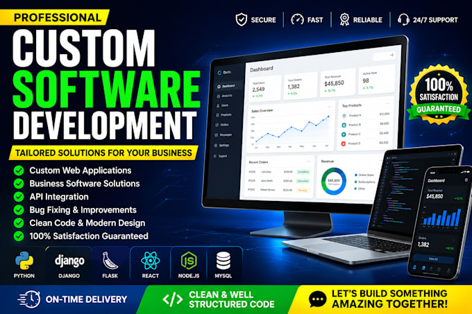 develop custom software solutions and web applications