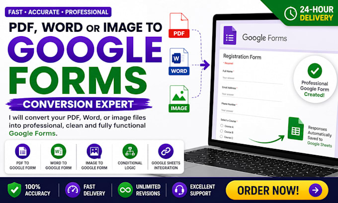 convert PDF, word or image to google forms