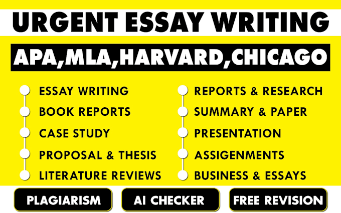do essay writing, report and paper, case study, research and summary