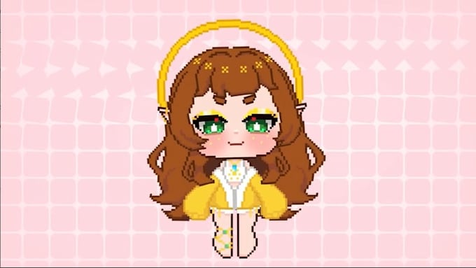 create pixel art live2d vtuber model, chibi avatar, mascot character and rigging
