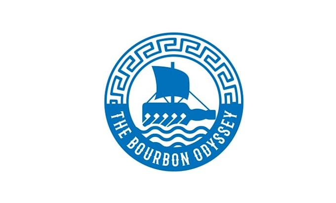 make bar bourbon business logo with a greek underlying theme