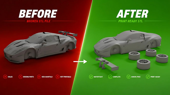 repair, edit or optimize your stl files for 3d printing