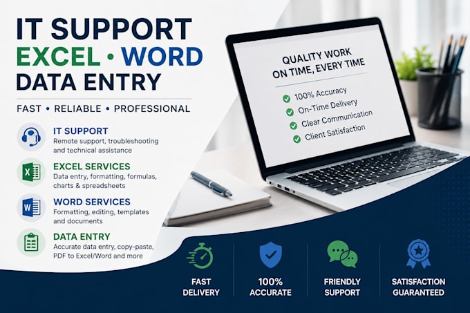do excel, word, data entry