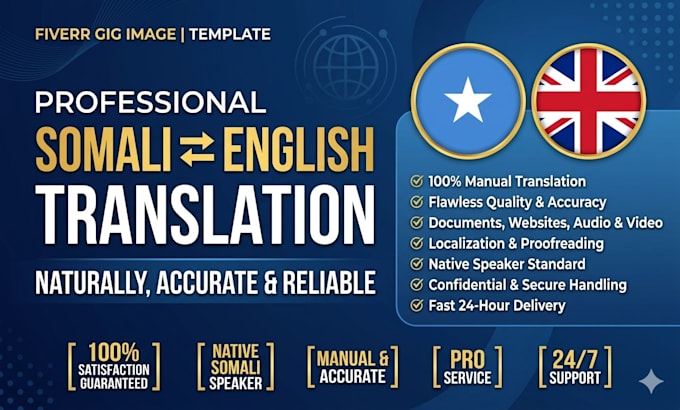 do an accurate somali english translation