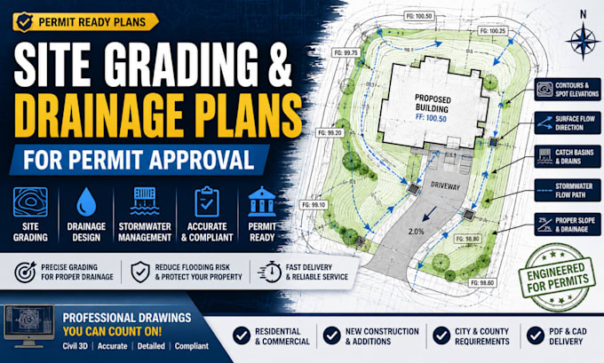 prepare grading, drainage plans for building permit approval
