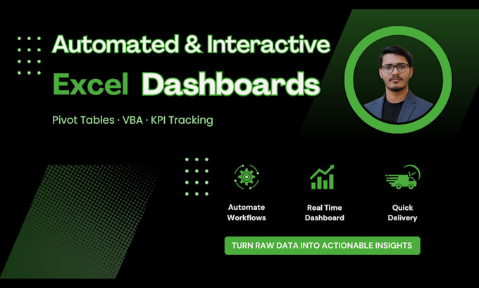 create an automated excel dashboard with charts and KPI tracking