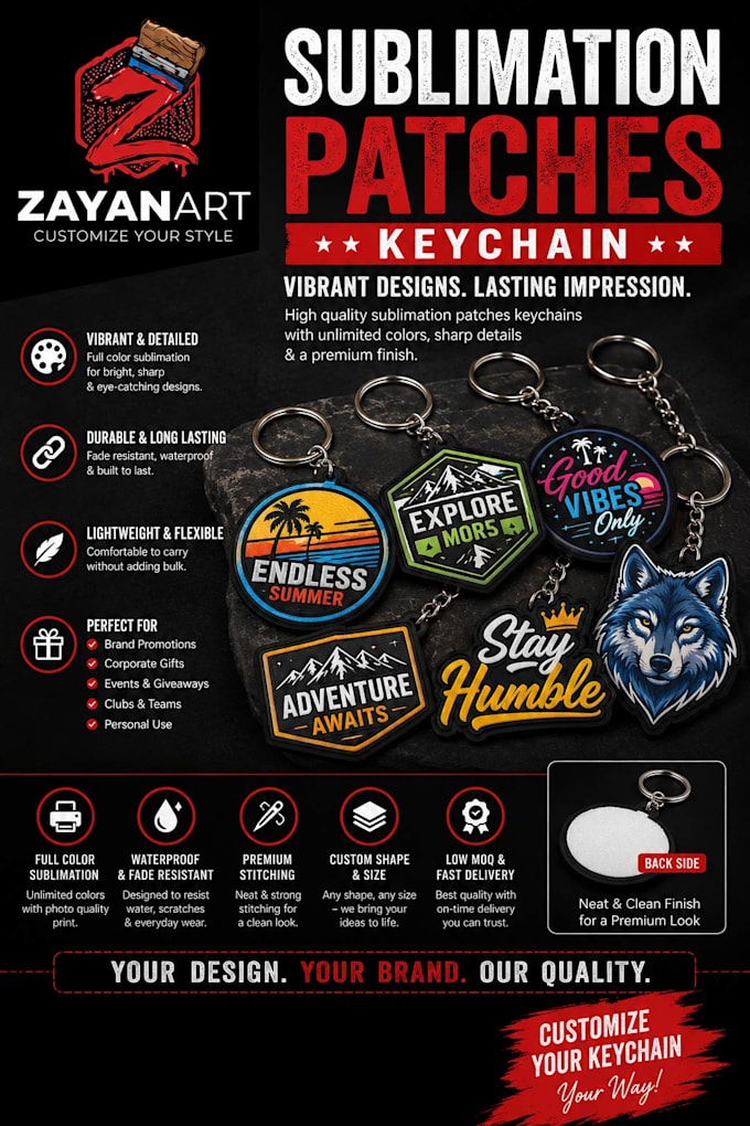 make custom sublimation patches and proof physical samples