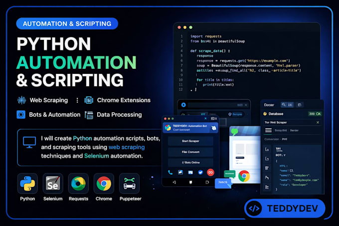 create python automation scripts and web scraping tools
