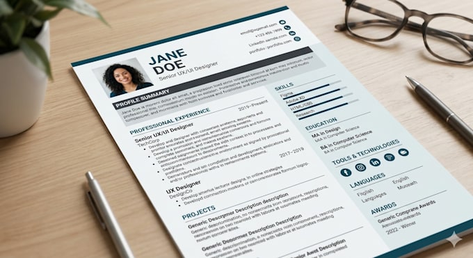 design a professional ats friendly resume and CV in canva