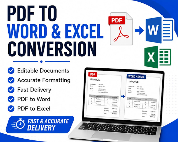 convert PDF to word, excel and editable documents