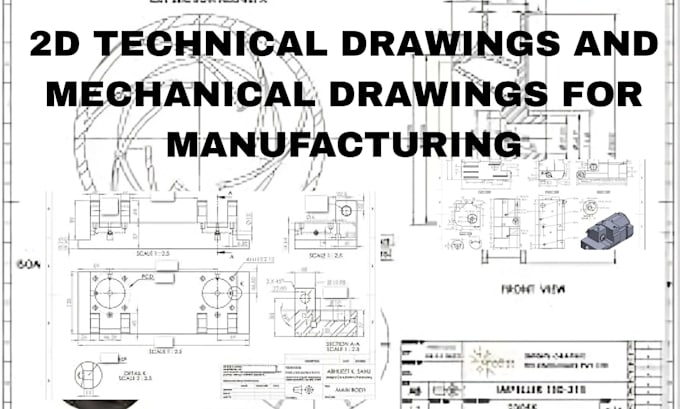 create 2d technical drawings and mechanical drawings for manufacturing