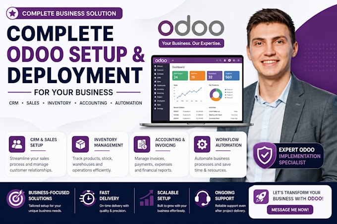 do a complete odoo setup and deployment for your business