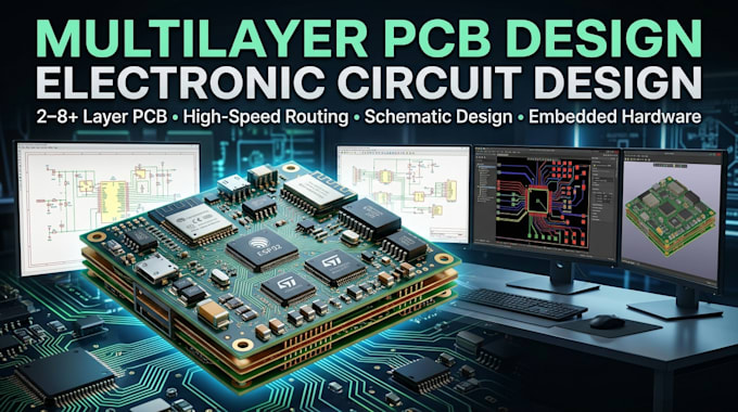 create multilayer pcb layout and electronic circuit design