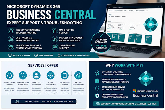 microsoft business central 365 erp support and troubleshooting