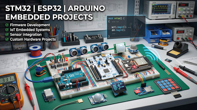 create stm32, esp32, and arduino embedded projects