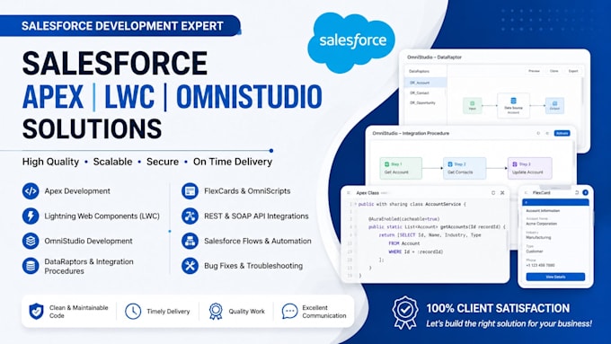 develop salesforce apex lwc omnistudio solutions