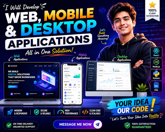 develop professional web, mobile, and desktop applications