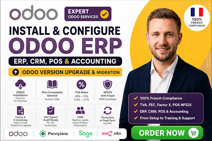 install and configure odoo erp, CRM, pos and accounting, odoo version upgrade