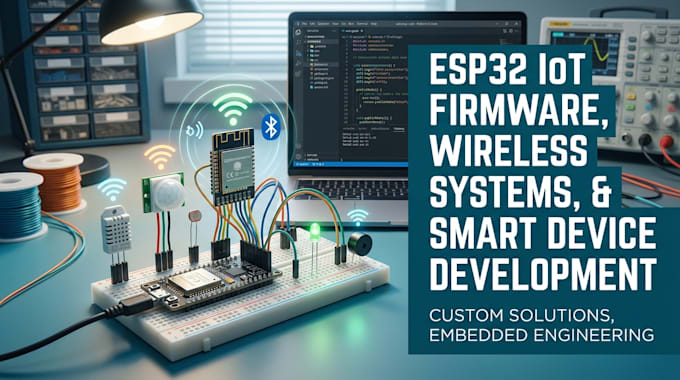 develop esp32 iot firmware, wireless systems, and smart devices